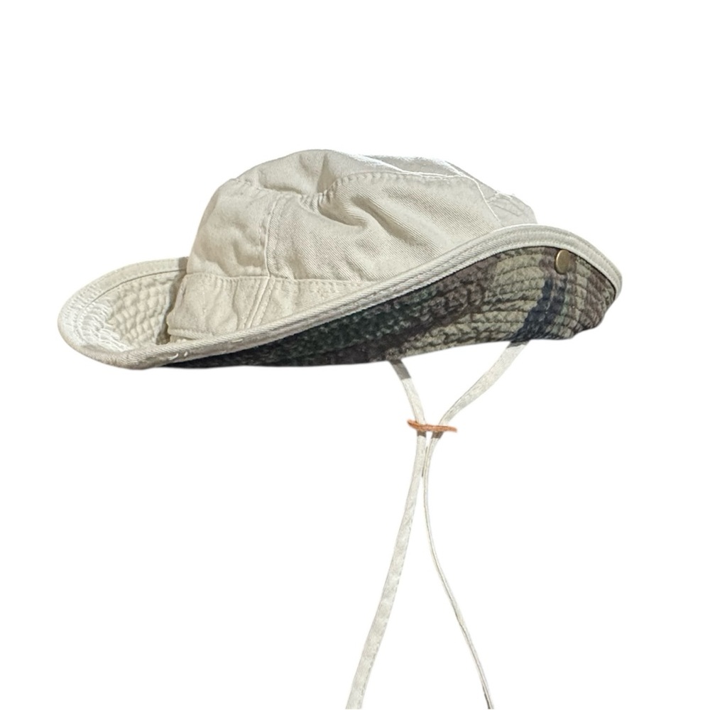 DPC Hats | Kids' Cotton Boonie Hat Khaki with Army Green Camouflage Underbrim